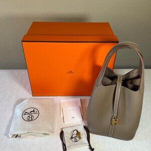 (NEW) Hermès Picotin Lock 22 Etoupe - Gold Hardware NWT